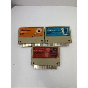 3 RCA Studio II TV Arcade Cartridges Blackjack and Tennis MATH FUN Untested
